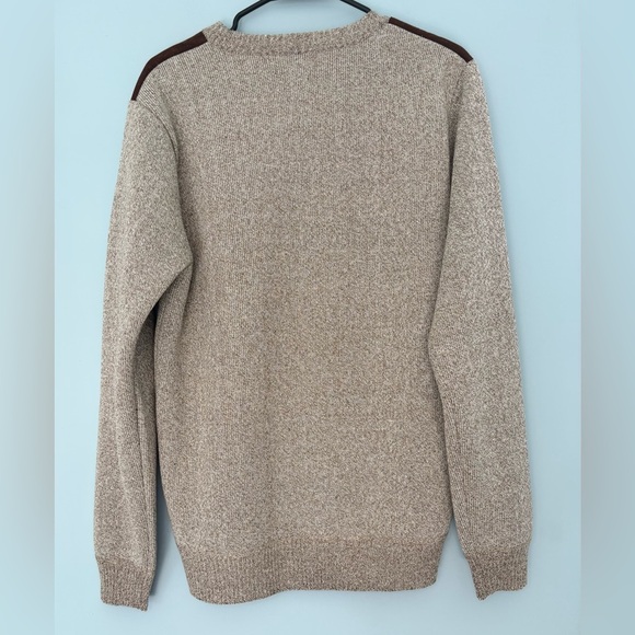 Buffalo David Bitton Crew Mens Neck Sweater Fleece Lined Corduroy Patches Sz Med - Picture 2 of 7